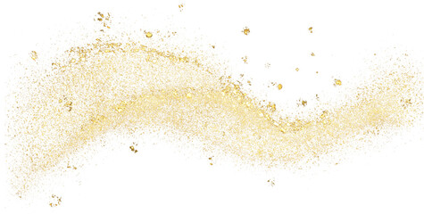 Abstract line hand-drawn with gold glitter