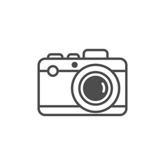 Sticker - Camera icon isolated on a white background - concept of photography and online content