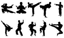 Boys Karate Martial Arts Training Silhouette