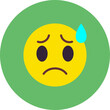 Worried Multicolor Circle Flat Icon