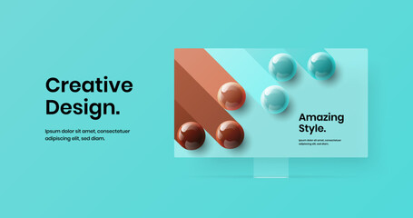 Wall Mural - vivid site design vector layout. unique computer monitor mockup landing page template.