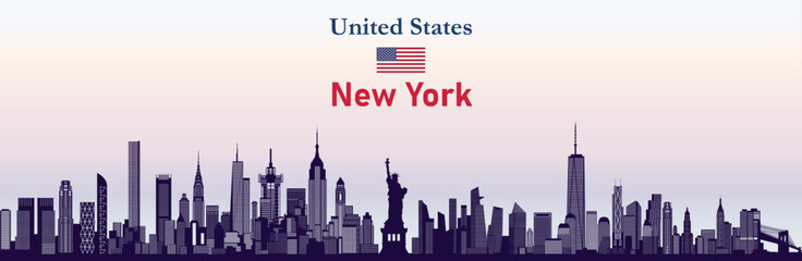 Fototapete - New York skyline silhouette vector illustration