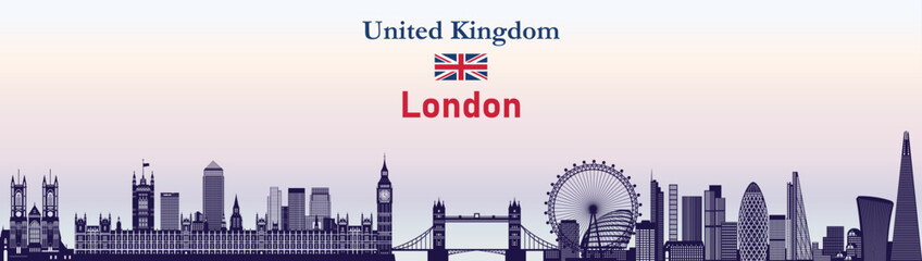 Fototapete - London skyline silhouette vector illustration