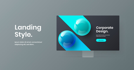 Wall Mural - abstract banner vector design layout. clean computer display mockup website screen illustration.