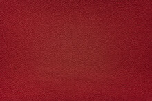 Close Up Carmine Red Color Leather Texture.