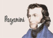 Paganini portrait with signature