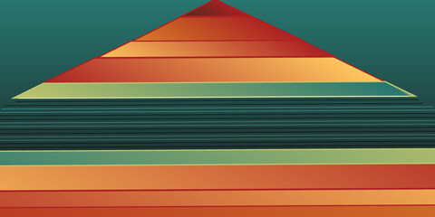 Wall Mural - Bright abstract multicoloured background with orange and green wave