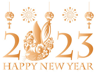 Wall Mural - Happy New Year 2023 Year of the Rabbit