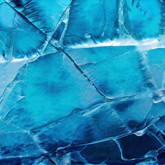 Canvas Print - Transparent blue ice with cracks and bubbles on Baikal lake in winter. Abstract winter nature background. Baikal, Siberia, Russia. Macro image