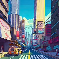 Canvas Print - city road