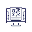bioinformatics line icon with dna
