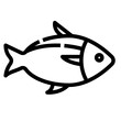 fish icon, Outline style. Isolate on transparency background