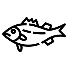 Wall Mural - Platy fish icon, Outline style. Isolate on transparency background