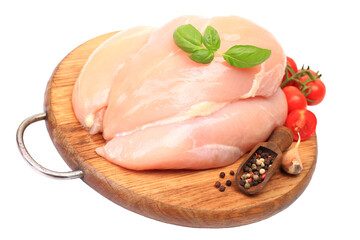 Chicken meat on a white isolated background