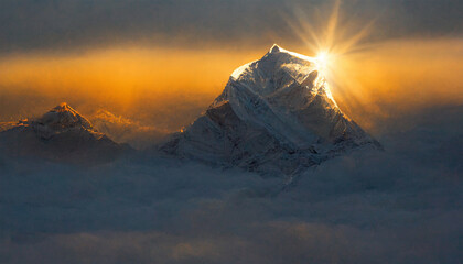 Wall Mural - Stunning mount everest at sunrise