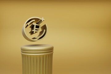 Poster - Beautiful abstract illustrations Golden Ruble Coin symbol icons on a golden column and wonderful background. 3d rendering illustration. Background pattern for design.