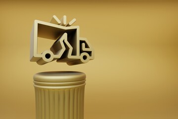 Aufkleber - Beautiful abstract illustrations Golden Economic Crisis  symbol icons on a golden column and wonderful background. 3d rendering illustration. Background pattern for design.