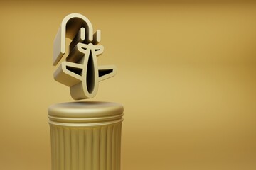 Leinwandbilder - Beautiful abstract illustrations Golden Economic Crisis  symbol icons on a golden column and wonderful background. 3d rendering illustration. Background pattern for design.