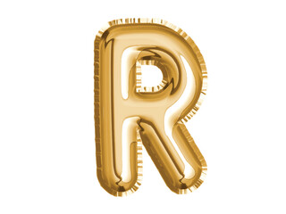 Wall Mural - Gold alphabet R air balloon for baby shower celebrate decoration party on transparent background