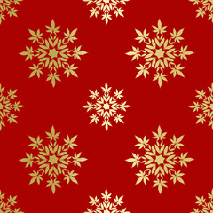 Wall Mural - Christmas snowflakes with cannabis leaf seamless vector pattern