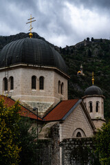 Sticker - view of the Church of Saint Clare in the historic town center of Kotor in Montenegro