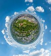Die Doppelstadt Ulm - Neu-Ulm im Luftbild, Little Planet-Ansicht