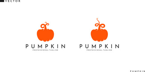 Wall Mural - Pumpkin logo. Abstract vegetables on white background