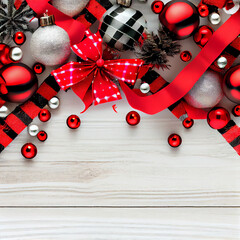 Poster - christmas decoration with ribbon