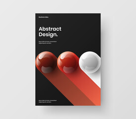 Wall Mural - Isolated realistic balls company brochure layout. Modern catalog cover A4 vector design concept.