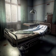 An Empty Hospital Bed In The Hospital
