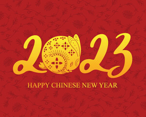 Wall Mural - Chinese New Year 2023 rabbit zodiac background
