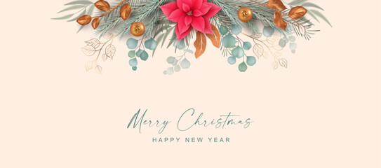 Sticker - Merry Christmas and Happy New Year banner