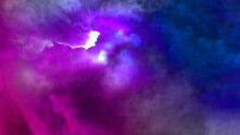 3D Rendering Of Mass Of Colorful Cloud Or Smoke. An Abstract Background