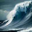 huge wave breaking due to tsunami