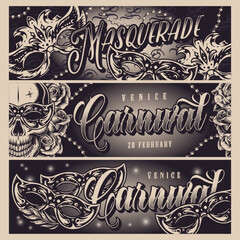 Sticker - Carnival set posters monochrome vintage