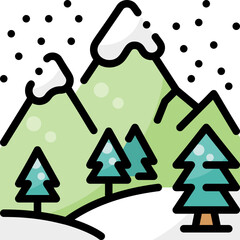 Snow filled color line icon