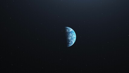 Wall Mural - planet earth from space at the centre on a dark background