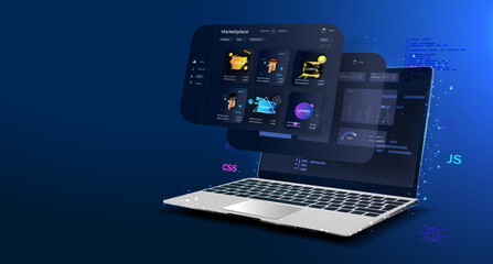 Wall Mural - application web development. website programming. data analysis for the full functioning of the site