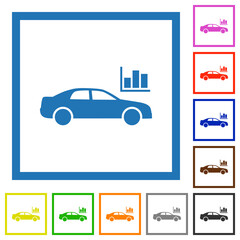 Sticker - Car diagnostics solid flat framed icons