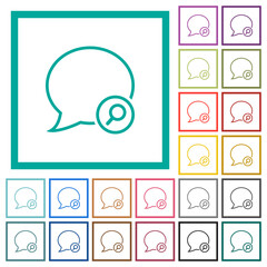 Canvas Print - Find message outline flat color icons with quadrant frames