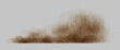 Sand cloud, sandstorm, dirty dust or brown smoke. Heavy thick smog effect isolated on transparent background. Realistic vector illustration