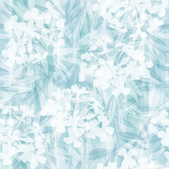 Wall Mural - Abstract floral background. Seamless pattern on blue watercolor background. Vector. Perfect for wallpaper, wrapping, fabric and textile.