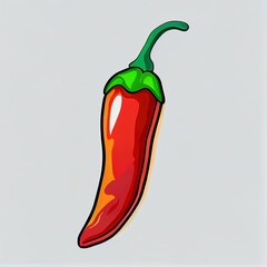 Poster - Color chili pepper wallpaper on isolated background