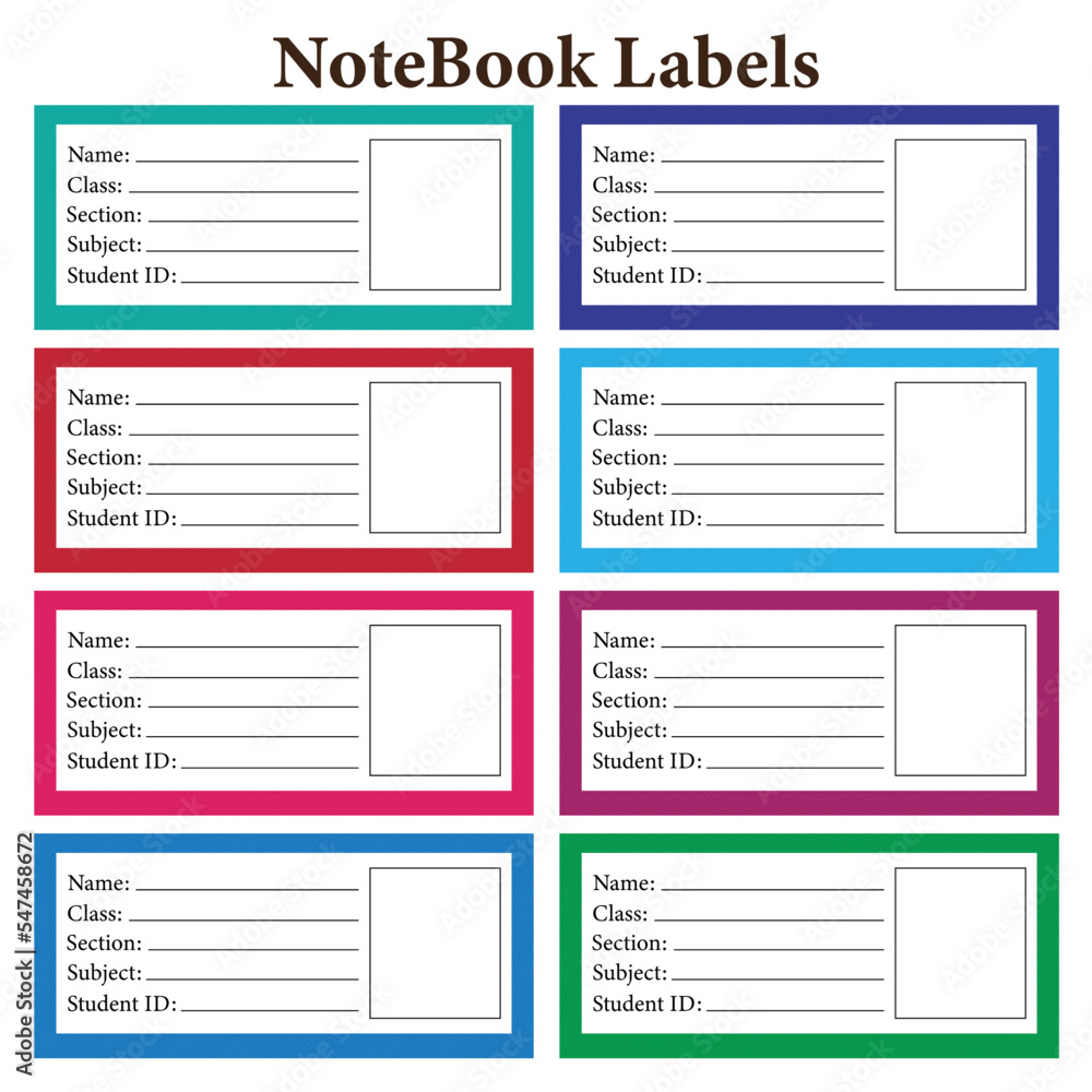 vector illustration of Notebook Labels design template Stock Vector ...