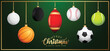 Sport Christmas balls - Greeting Card - Soccer, Basketball, Baseball, Tennis, Golf, Football, Hockey ornament - Vecor 