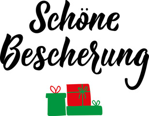 Wall Mural - German text: Merry Christmas. Lettering. Element for flyers, banner and posters Modern calligraphy.