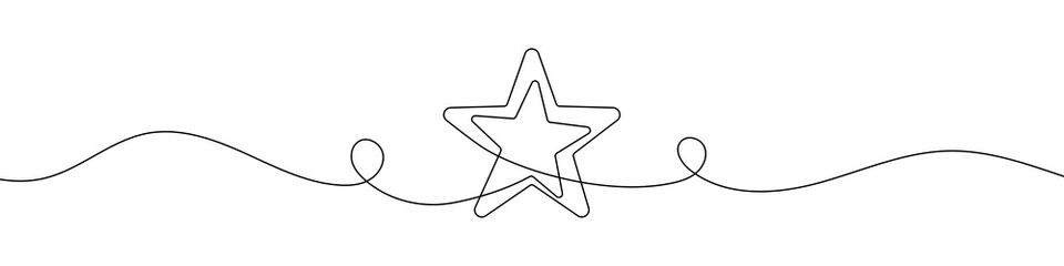 Wall Mural - star in continuous line drawing style. line art star icon. vector illustration. abstract background