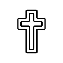 Wall Mural - Christian cross icon. Christian church logo isolated. Black religious symbol. Vector illustration
