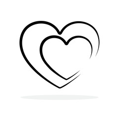 Wall Mural - heart icon. linear heart icon isolated. black heart shape in flat style. vector illustration. love s