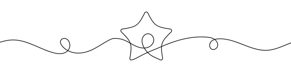 Wall Mural - star in continuous line drawing style. line art star icon. vector illustration. abstract background